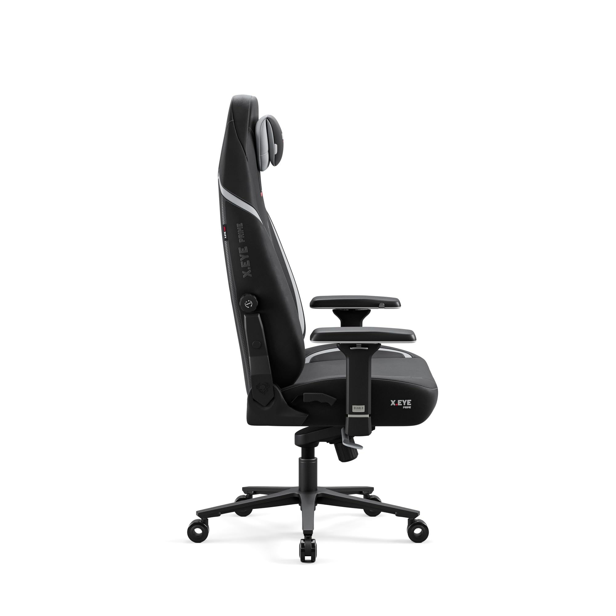 DIABLO X.Eye Prime Sedia Gaming Ufficio Ergonomica Poltrona Gamer Tessuto Poggiatesta Magnetico Seduta Rinfrescante Supporto Lombare Regolabili Braccioli 4D Caricabile fino a 140 kg Burned Black