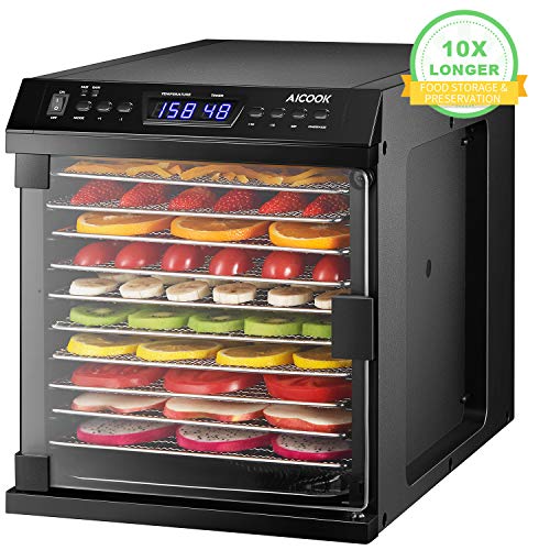 AICOOK Dehydrator, 2 In 1 Combo Mode Food Dehydrator Machine with 11 Stainless