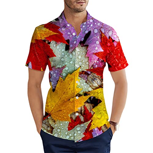 Chemise été imprimé feuilles 3D keusyoi pour homme idéale pour les vacances décontractées