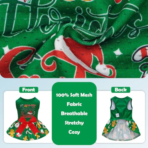 Image of CuteBone Dog Mesh Dress Christmas Puppy Sundress Pet Outfit Summer Fashion for Small Dogs Girl Cat Clothes BF52L-D