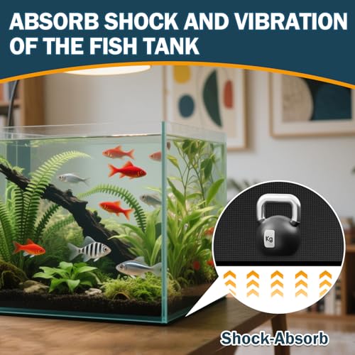 Image of 2 Packs 23.6 x 15 Inch Aquarium Fish Tank Leveling Pad, 6mm Thick Foam Fish Tank Mat Non-Slip Neoprene Foam Shockproof Easy Cut for Water Stable Floor Protection Black
