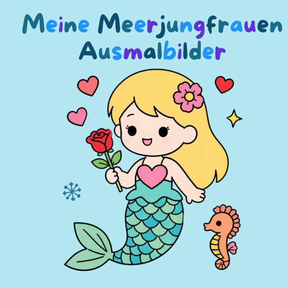 Meine Meerjungfrau Ausmalbilder: Magisches Malbuch für Kinder – Süße Meerjungfrauen und Unterwasserwelten zum Ausmalen
