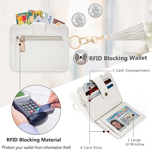 Image of Wristlet Wallet for Women with Keychain - RFID Card Holder Small Wallet Wristlet with Key Ring