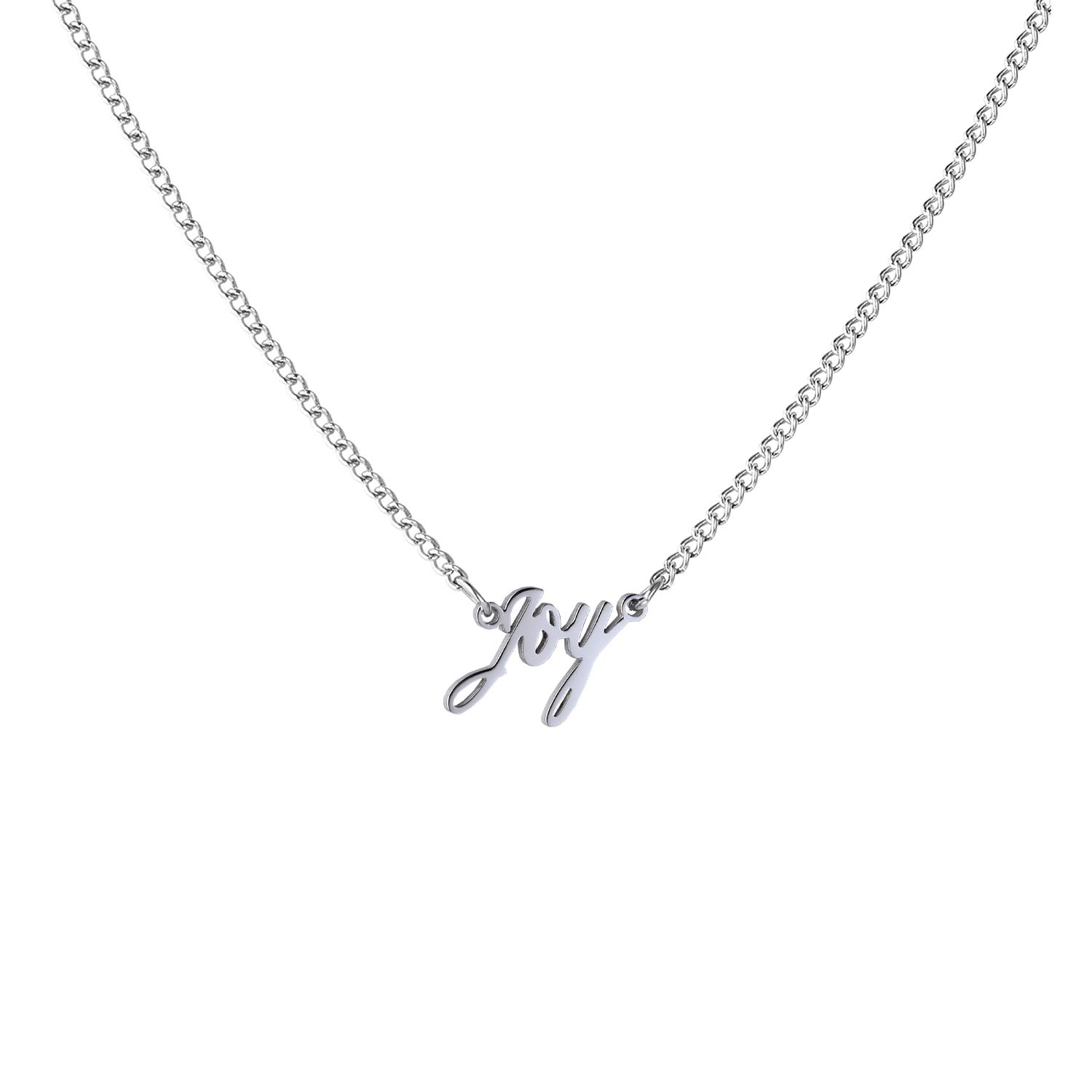 WIGERLONCustom Name Necklace Personalized Pendant 18k White Gold Plated for Women and Girl