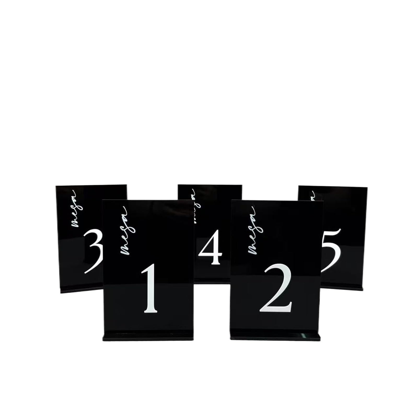 WSQHAO 5pcs Black Wedding Table Numbers With Stands 3D Sign Squared Shape Event Decor for Restaurant