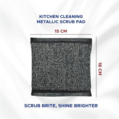 Image of Black Scrubbing Sponge Pads for Kitchen Cleaning, Pack of 6