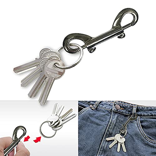 Xihuimay Pack of 4 Double Ended Bolt Snap Hook 3.5" Zinc Alloy Spring Hook Nickel Plated Metal Clips Trigger Chain Clips Multipurpose Hardware Buckle for Horse Tack Dog Leash Garage Use Black - Image 3