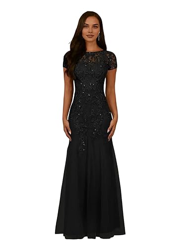 Modern Mermaid Mother of the Bride Dress Jewel Neck Cap