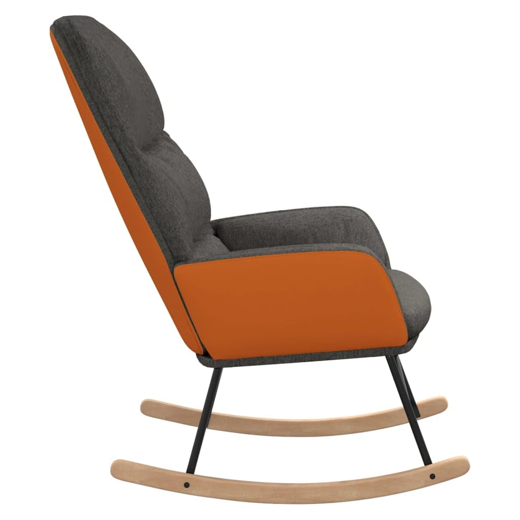 Genérico Silla Mecedora de Tela Gris Oscuro,Mobiliario,Sillas,Mecedoras,Gris,9.9 kg,341043