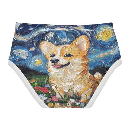 Cute Baby Corgi Dog Van Gogh Starry Night Toddler Girls's Underwear 2T 202b85832