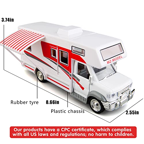 BDTCTK Modelo de Motorhome de Lujo 1:28 DIY Rojo miniatura 6
