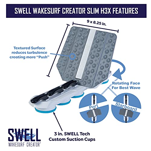 Image of SWELL Wakesurf Creator Slim H3X - Original Slim Wake Shaper - Rotating with Hydrodynamic Texture