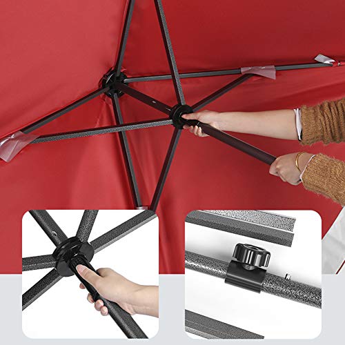 Parasol de jardín rectangular 2x2m CLSDRZC para aire libre 5