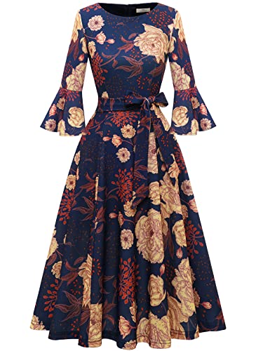 Women's Floral Vintage Dresses for Women 2025 for Fall...