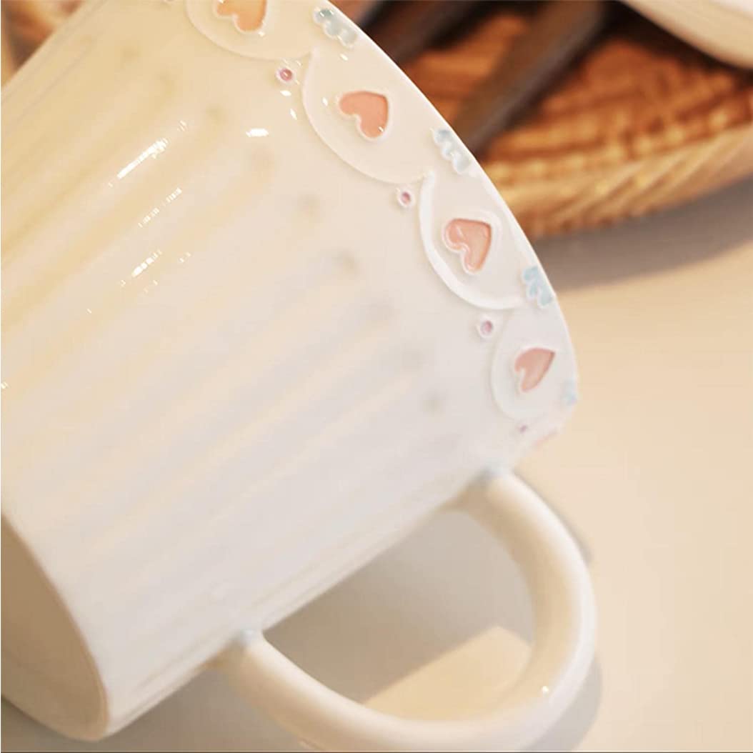 Uroczy ceramiczny kubek do kawy, cappuccino, biały duży kubek do herbaty do biura domu, nadaje się do zmywarki i kuchenki mikrofalowej, prezent z podziękowaniami dla kobiet mężczyzn mamy taty D-240 ml