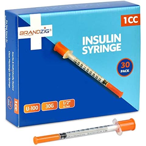 Brandzig Insulin Syringes 30G 1cc 1/2" 30-Pack Cover