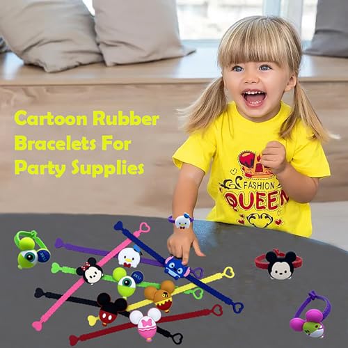Yaoshuxian 15Pcs Cartoon Characters Rubber Bracelets Wristband Bracelets For Birthday Party Supplies Favors Prize Rewards thumb #2