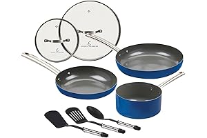 Emeril Everyday 8-Piece Premium Ceramic Nonstick Cookware Set