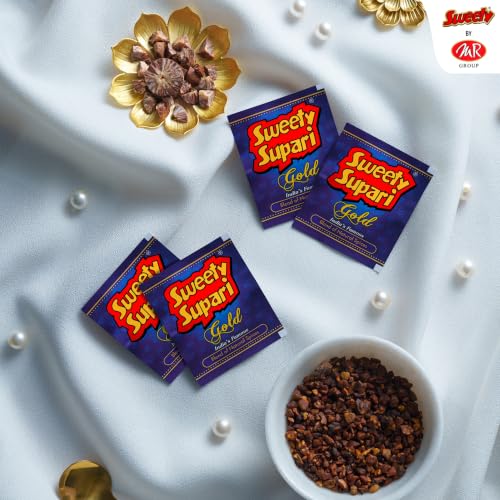 Image of Sweety Supari Gold Meethi Supari | Strong Flavoured Betel Nut Mouth Freshener | Premium Sweet Supari | Pack of 35 Pouch (Pack Of 1)