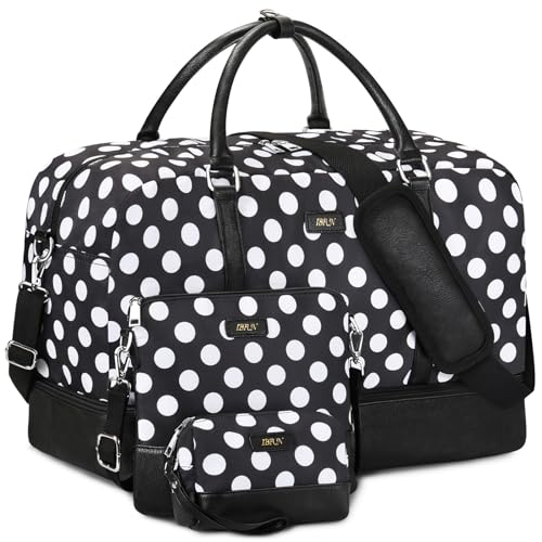 'IBFUN Weekender Bags for Women, 21'' Weekender Travel Bag, Travel Duffle Bag Carry on Overnight Duffel Bag 3PCS'