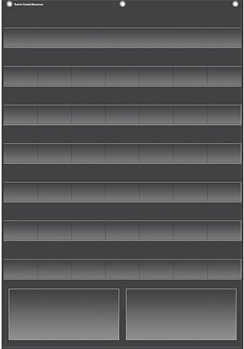 Teacher Created Resources 20748. Tabla de calendario negro con bolsillos.