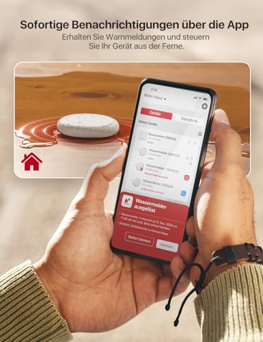 X-Sense Wassermelder WLAN mit SBS50 Basisstation, Smarter Wassermelder, App-Warnungen（nur 2.4Ghz）, wasserdicht nach IP67, Funk-Wassersensor für Küche, Bad, Keller, SWS0A41, 5er Set