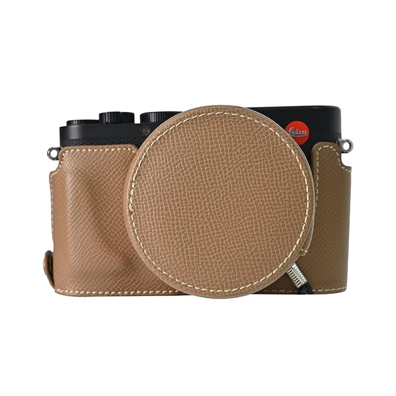 Funda mitad piel PU para Leica D-Lux 8 color marrón miniatura 3