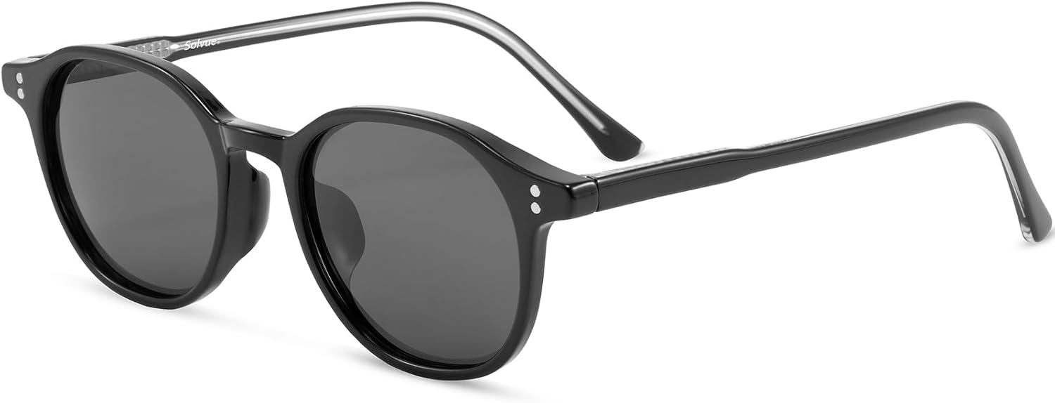 Retro Round Polarized Sunglasses for Men Women Vintage Stylish Frame UV400 Protection Lightweight Frame