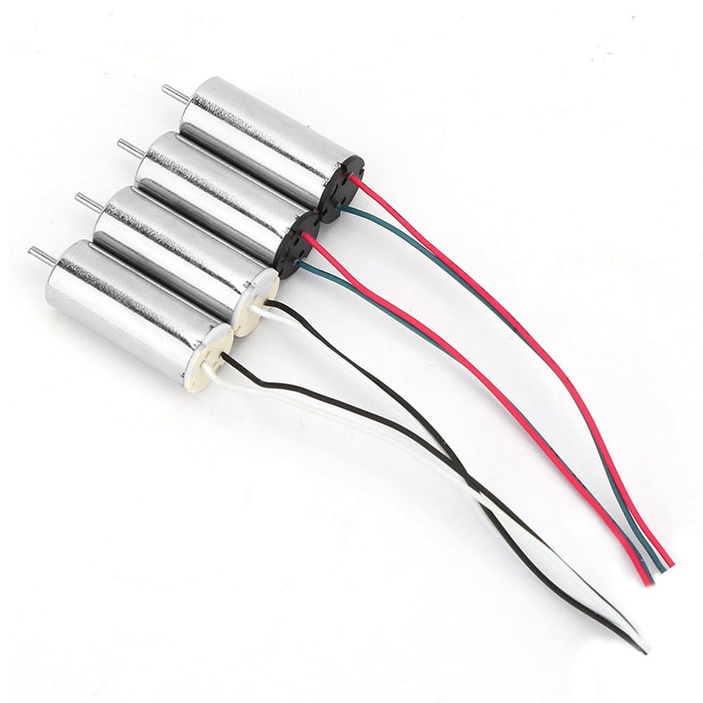 Lot De 4 Micro-Moteurs Sans Noyau 8x16 Mm Pour Drones Et Modèles RC - 5200 Tr/min - Avec Hélices Avant/Arrière - 3