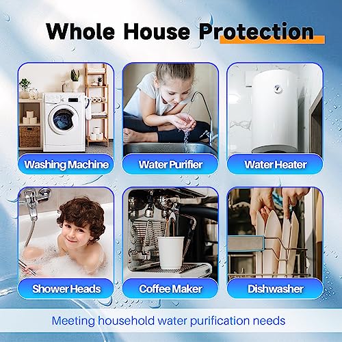 Image of PUREPLUS 1-Stage Whole House Water Filter, with Iron Manganese Reducing Water Filter, 10 inchx4.5 inch Cartridge Universal Housing, Pre-Filtration System for Well Water, 1 inch NPT Port, Pressure Release