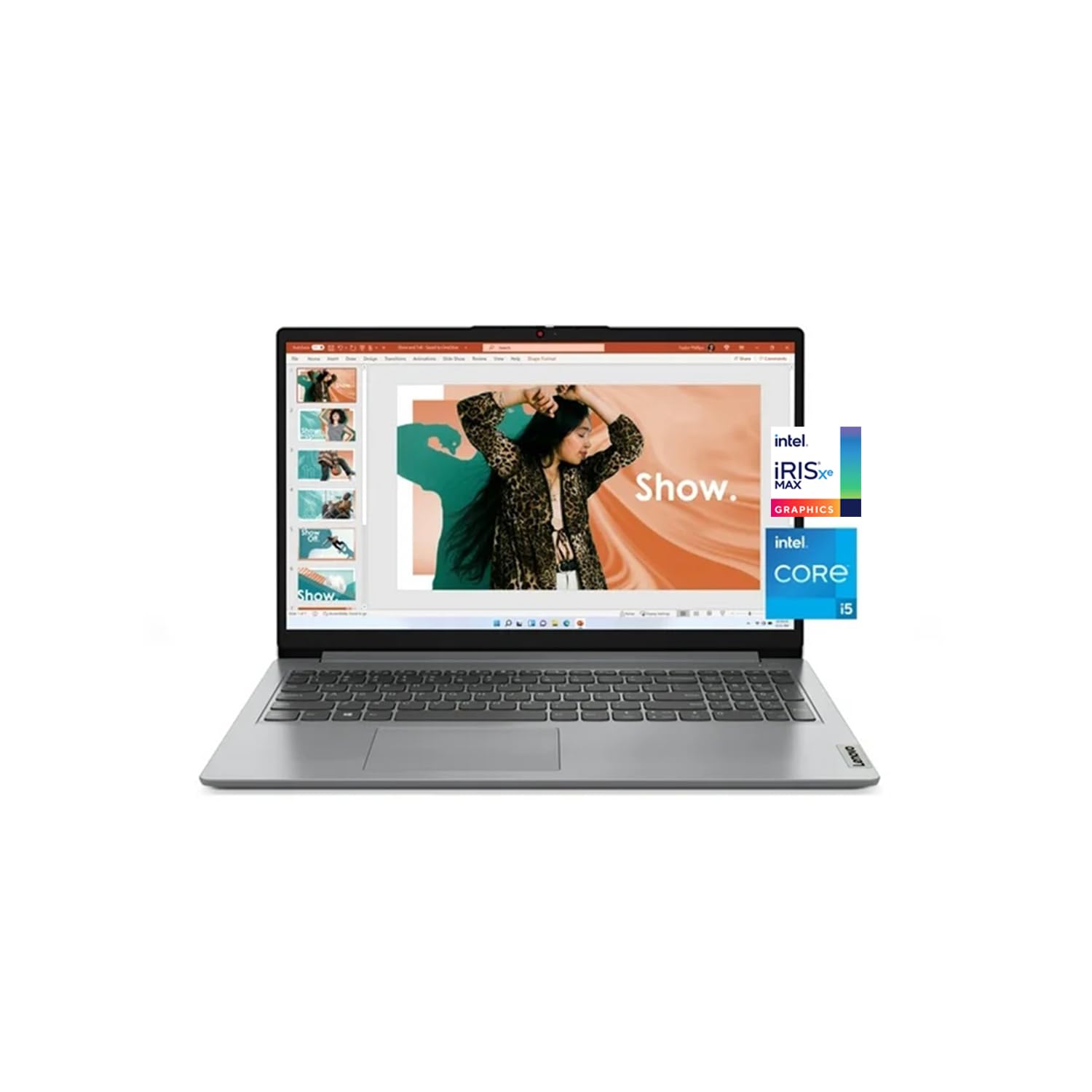 Lenovo IdeaPad 1i 15.6" FHD (1920x1080) Display, Business Student Laptop, Intel Core i5-1235U, 10-core, 12GB RAM, 512 GB SSD, Intel Iris X Graphics, Bluetooth, Wi-Fi, Windows 11, Cloud Grey, W/GaLiMu
