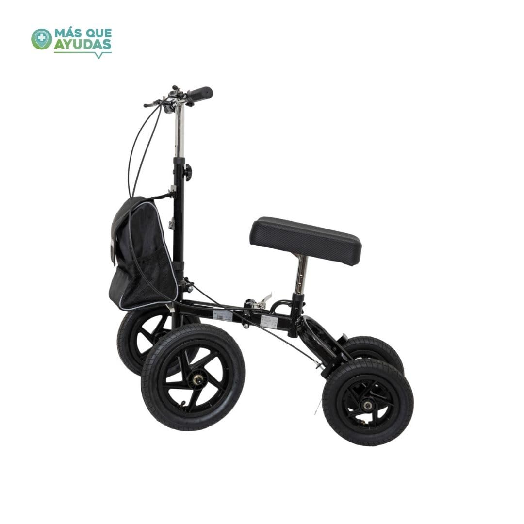 Patinete de Rodilla Todoterreno con Ruedas XL, Cesta Extraíble, Frenos Dobles y Manillar Ajustable, Recuperación de Lesiones en Tobillo y Pie, Peso Máximo 136 Kg