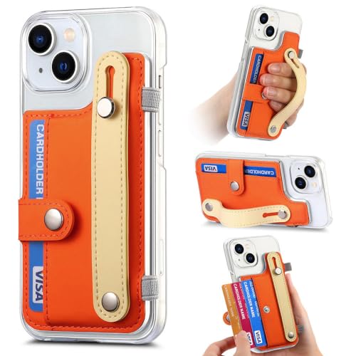 Couverture de téléphone transparente pour iPhone 15 14 13 Pro Max avec support
