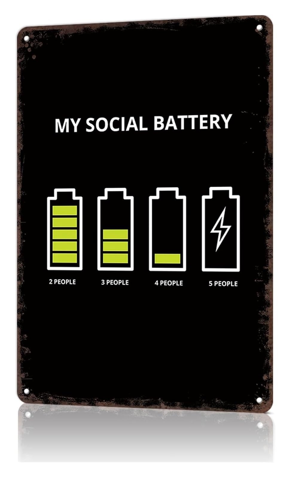 ZDVHOMCB Sarcastic Metal Sign Introvert Humor Vintage Style Tin Board For Basement Workshop Game Room Den 8 X 12 inch
