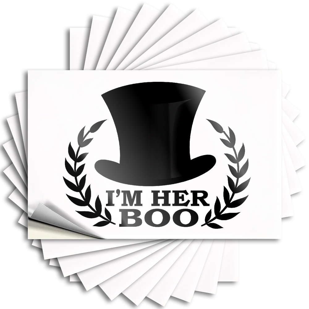 Fzfn Boys Colour Funky, Bumper Spring Hard I'm Her Boo | Vintage Waterproof Vinyl Stickers(6X9cm)