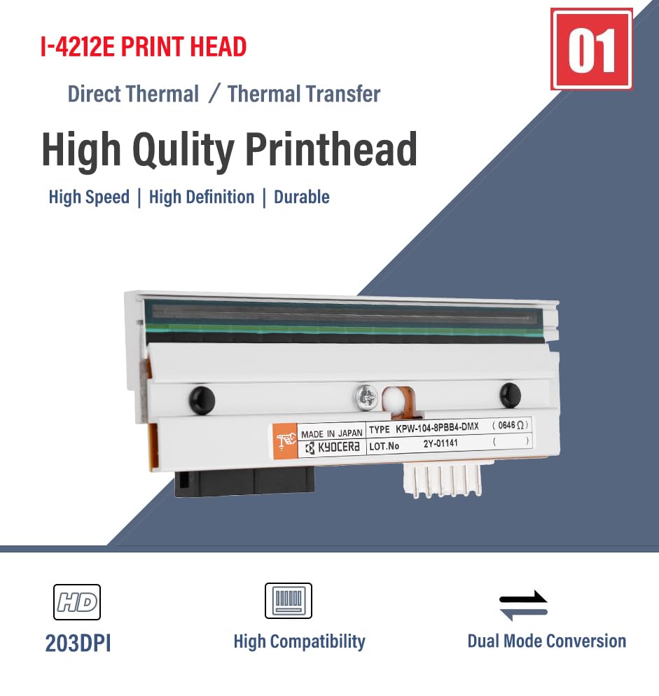 PHD20-2278-01 Tête d'impression pour imprimante d'étiquettes Thermiques Datamax I-4212E 203 dpi Mark II 203 dpi