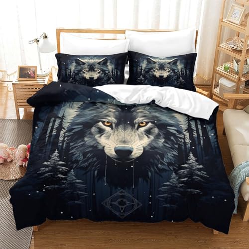 Housse de couette en microfibre imprimé 3D avec fermeture éclair parure de lit king