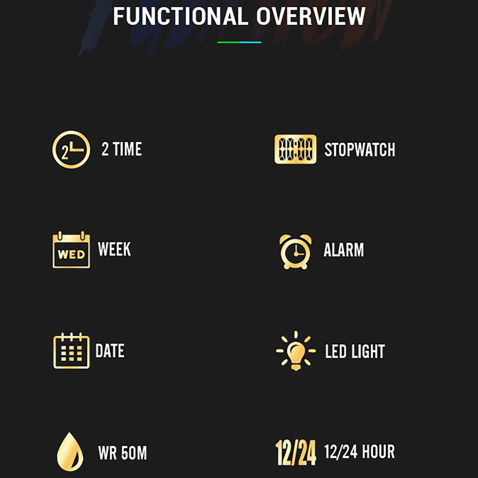 findtime Orange - Reloj de pulsera militar para hombre, resistente al agua, analógico, digital, diseño colorido, reloj de exterior, alarma, cronómetro, para hombres y jóvenes