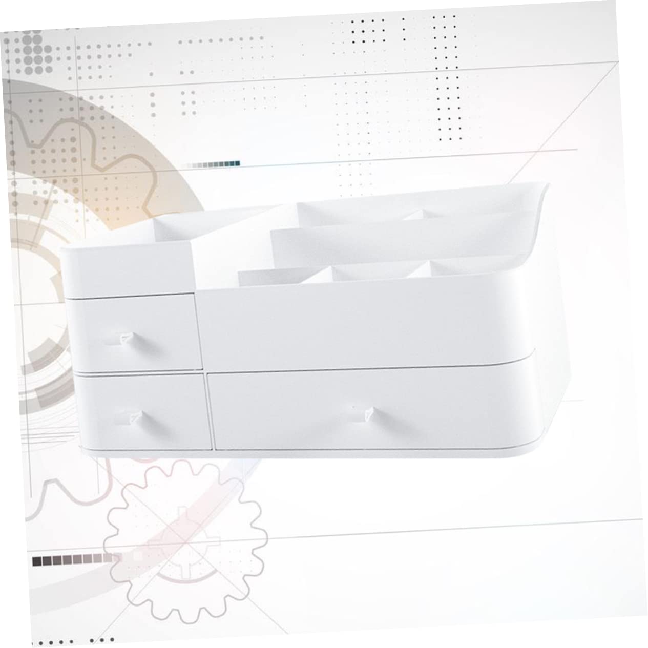 Alipis 1 Boîte Pinceaux Maquillages Rangement Plastique Boite De Rangement Plastique Boite Rangement Plastique Porte-Maquillage Stand De Maquillage Cosmétique Blanche