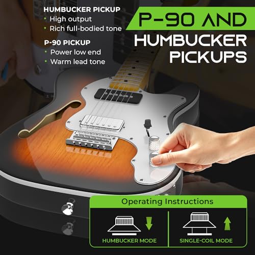 Gearit GI-GTR-TL-SB Electric Guitar (Premium Ash Tonewood) Thinline Semi-Hollow Body Gtl-200 Shoreline thumb #1