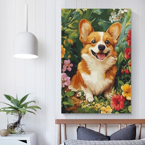 Pintura poster Corgi para decorar paredes de dormitorios modernos 50x75 cm 5