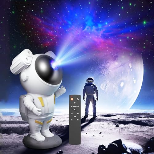 WIEDALK proyector astronauta, LED cielo estrellado, luz nocturna galaxia, luz nocturna astronauta, proyector planetario con temporizador y mando a distancia, regalo para niños y adultos WIEDALK proyector astronauta, LED cielo estrellado, luz nocturna galaxia, luz nocturna astronauta, proyector planetario con temporizador y mando a distancia, regalo para niños y adultos