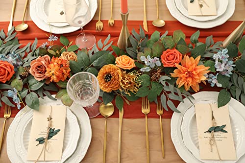 Ruidkun Orange Artificial Flower Box Set For Wedding Diy Hand Bouquet Boutonniere Table Flower Basket Party Baby Shower Home Decoration #TOP3