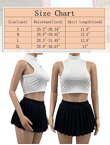 Bemorrun Mini Skirt Skater A-Line Pleated Skirts For Women Sexy Club Y2K Skirt Elastic Waist School Girl Skirt thumb #7