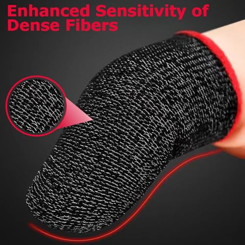 Image of Humble Gaming Thumb & Finger Sleeves - Anti-Slip, Sweat-Proof, High Precision for PUBG, COD, Freefire & Other Mobile Games - Breathable, Washable & Universal Fit - 3 Pairs (6 Pcs)