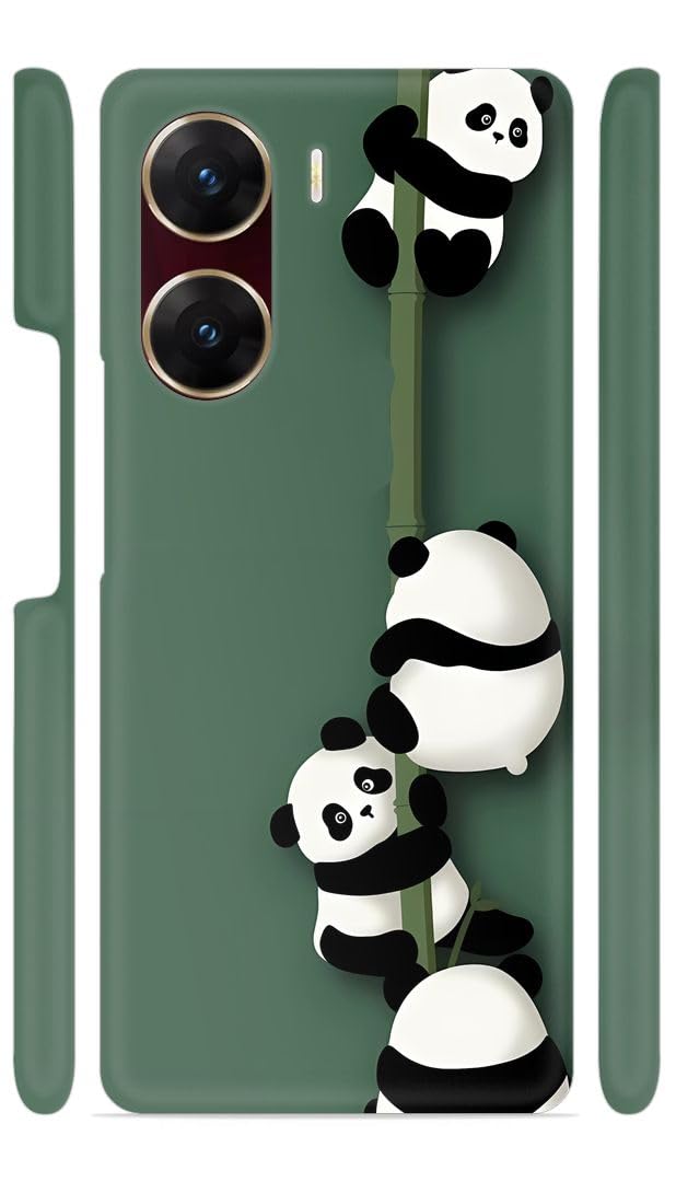 YAPZONE Cute Panda Green Designer Printed Hard Back Cover for Vivo V29E 5G Attractive and Uniquely Crafted Smartphone Case