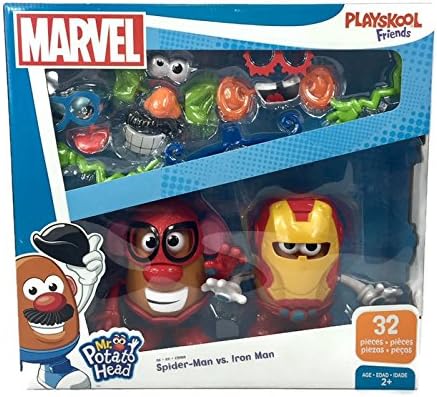Mr. Potato Head Marvel Spider-Man vs. Iron Man Set by Playskool 32 Pieces