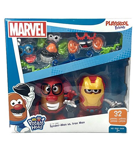 Mr. Potato Head Marvel Spider-Man Vs. Iron Man Set By Playskool 32 Pieces #TOP2