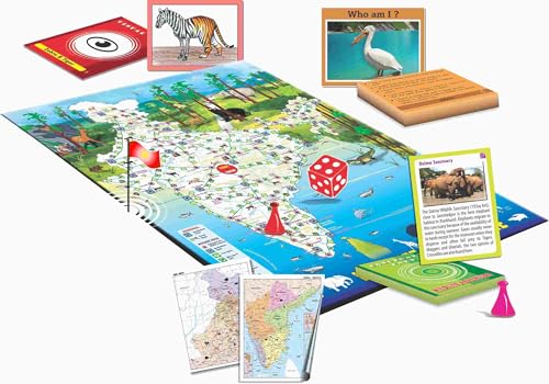 Image of Creative's Indian Wildlife Adventure | Discover The Exotic Wildlife of India Recognizing Animals from Visual Cards | Educational Board Games | Children Development Cards Game for Kids Ages 8 & Up