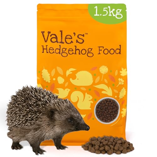 Vales Hedgehog Food specially developed used daily at Vale Wildlife Hospital meaty crunchy biscuits high in fibre suitable and nutritious ideal addition to their natural diet (1.5kg)